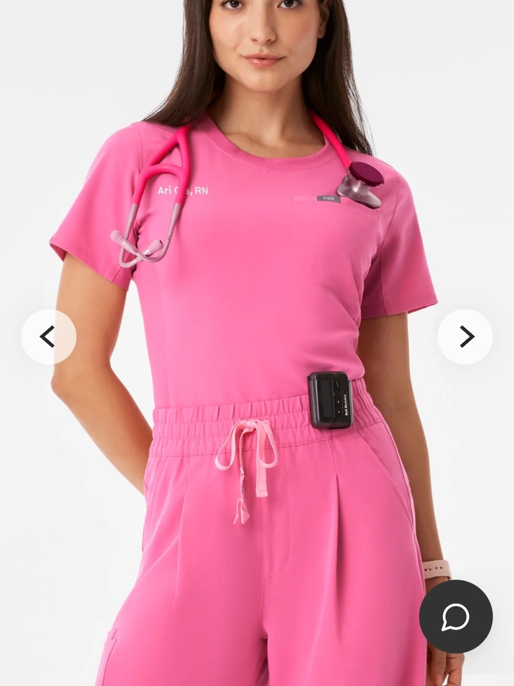 FIGS F'ing Pink Eliza Slim - Scrub Top
size XS